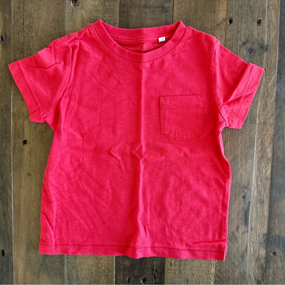 Mini Boden - Washed Slub T-shirt - Jam Red, 12-18m